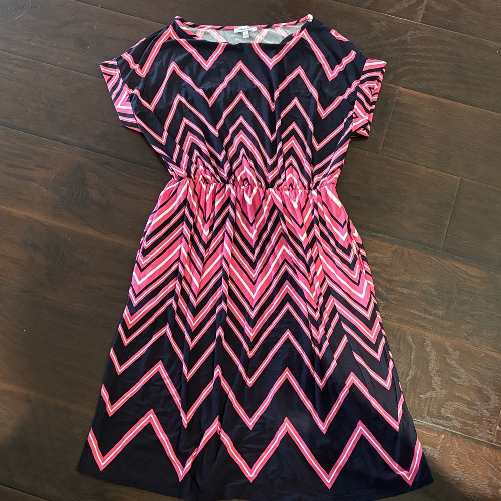 White Birch Navy Pink Dress
